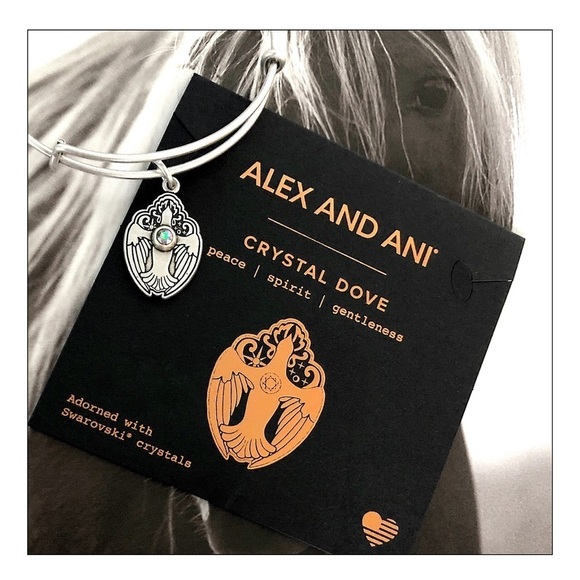 Alex & Ani Crystal Dove Silver Bracelet - Picture 2 of 4